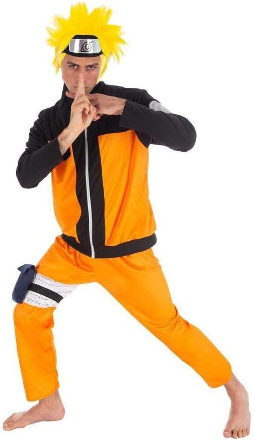 Chaks Naruto-Kostüm für Herren Anime-Kostüm orange-schwarz L, L