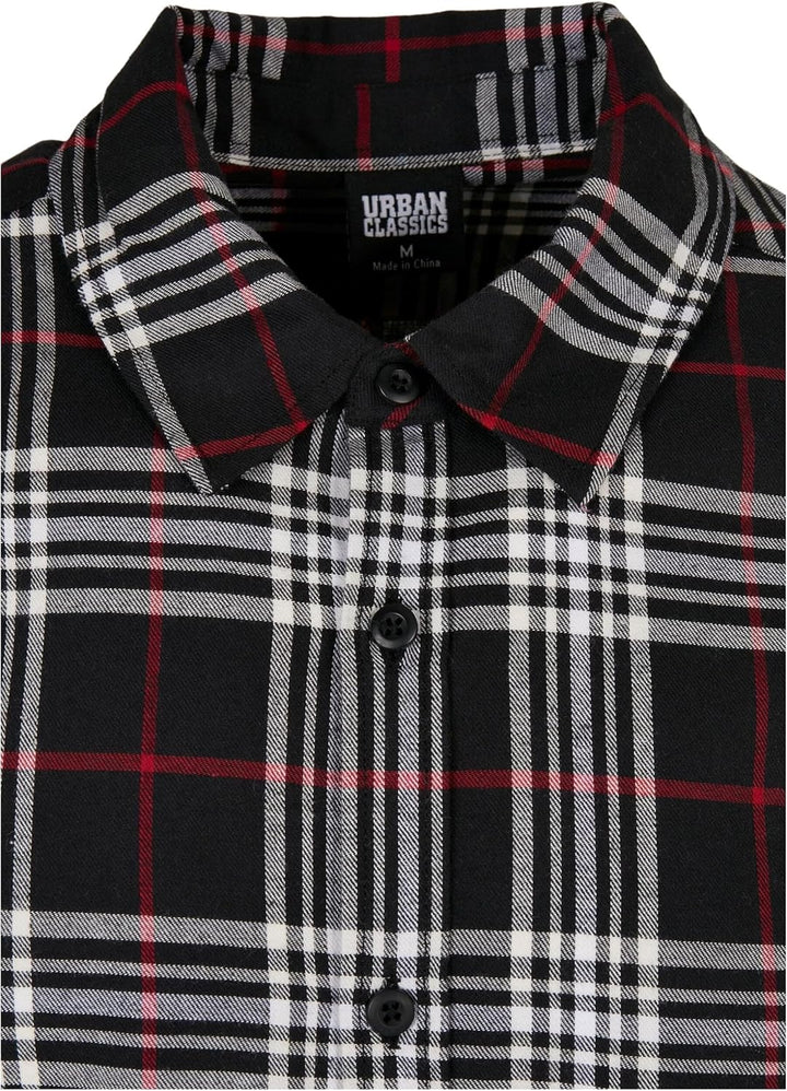Urban Classics Herren Classic Checked Shirt Hemd S Black/Red, S Black/Red