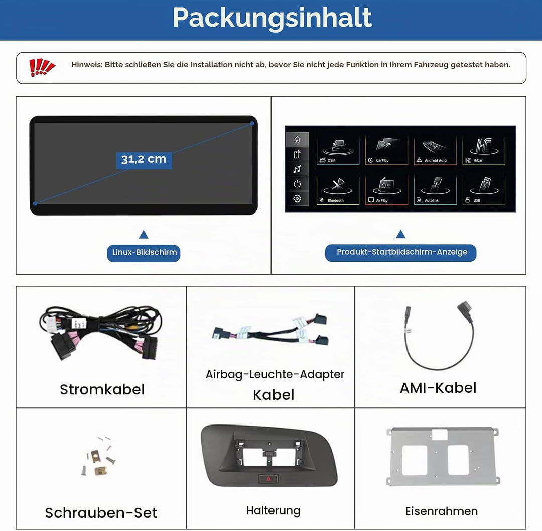 Road Top 12,3 Zoll Autoradio Drahtlos CarPlay Touchscreen für Audi Q5 2009-2017 Jahr mit 3GMMI, Auto