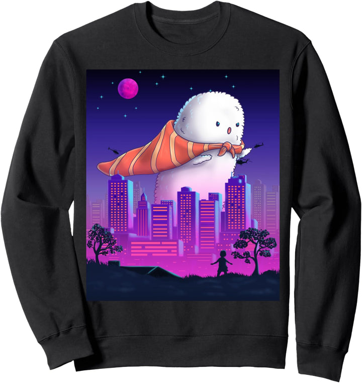 Sushi Superhero Vaporwave Retro Synthwave Japanese Food Sweatshirt