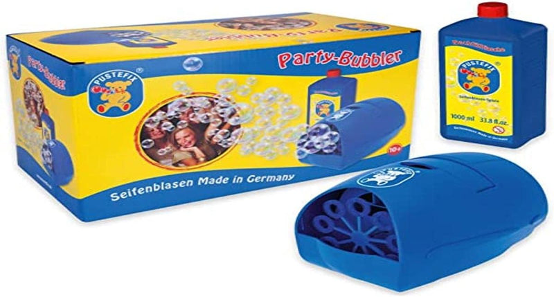 PUSTEFIX Party-Bubbler blau I 1000 ml Seifenblasenwasser I Bunte Bubbles Made in Germany I Seifenbla