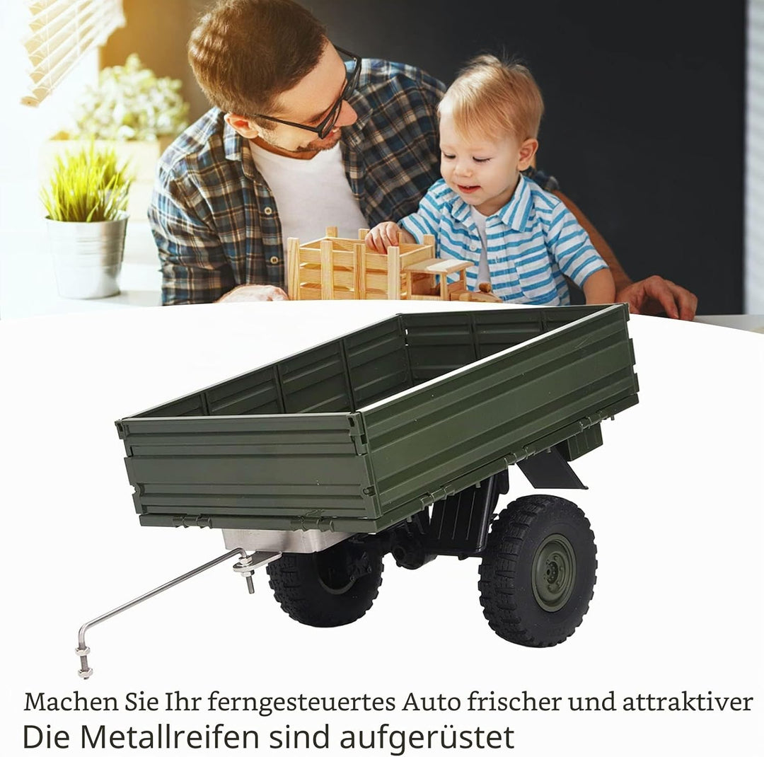 RC-Auto-Anhänger, Ferngesteuerte Frachtträger für P06 Unimog, Zubehör für RC-Autos, Grün, gr&amp;