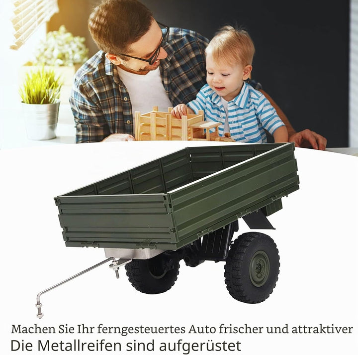 RC-Auto-Anhänger, Ferngesteuerte Frachtträger für P06 Unimog, Zubehör für RC-Autos, Grün, gr&amp;