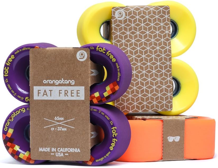 Longboard Räder Orangatang Fat Free 65mm 83a Rollen uni, uni