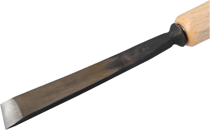 STUBAI Stemmeisen Stechbeitel Serie 52 - Form 2 | Gerades Balleisen, schräg - 16 mm, mit Holzgriff,