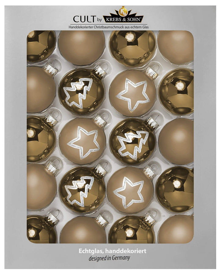 Krebs & Sohn 20er Set Glas Christbaumkugeln - Weihnachtsbaum Deko zum Aufhängen - Weihnachtskugeln 5