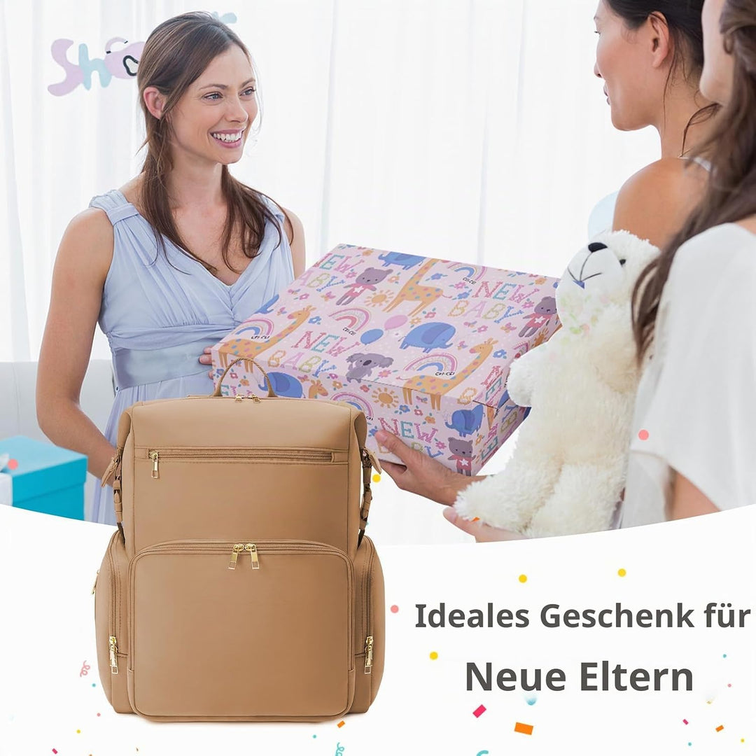 CEI-CEI Neopren Wickelrucksack Grosse Wickeltasche für Neugeborene, wasserdichter Reise-Rucksack für