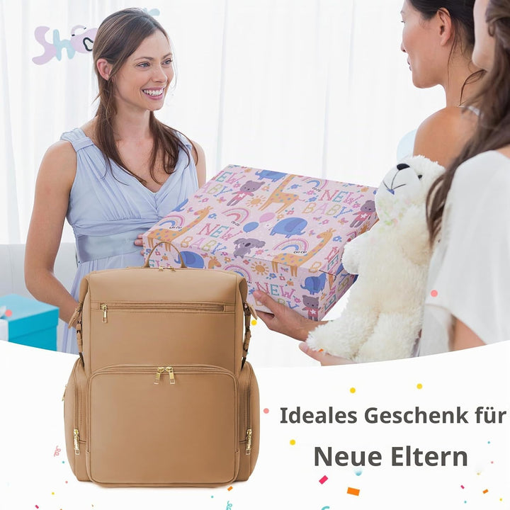 CEI-CEI Neopren Wickelrucksack Grosse Wickeltasche für Neugeborene, wasserdichter Reise-Rucksack für