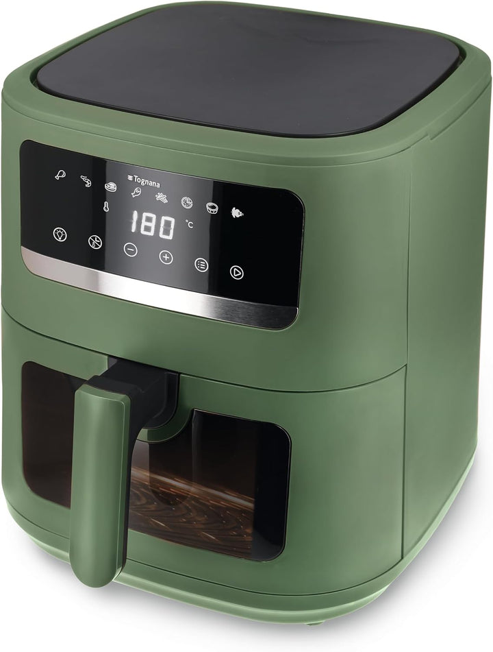 Tognana Iridea, Heissluftfritteuse 8L, doppelte Heizspirale, digitales Display, Timer, 80-200°C, Fen