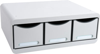 Exacompta 318740D Toolbox Office mit 3 Schubladen aus Kunststoff zur Aufbewahrung kleiner Utensilien