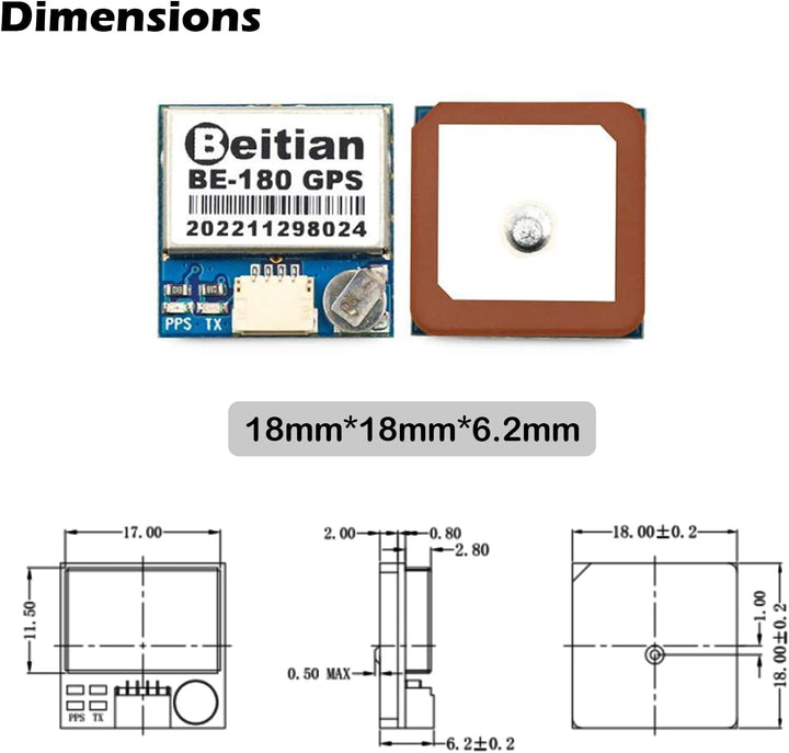 Geekstory BE-180 GPS Module Beidou GPS AntennaTTL Level 38400bps for Arduino Raspberry Pi Aircraft P