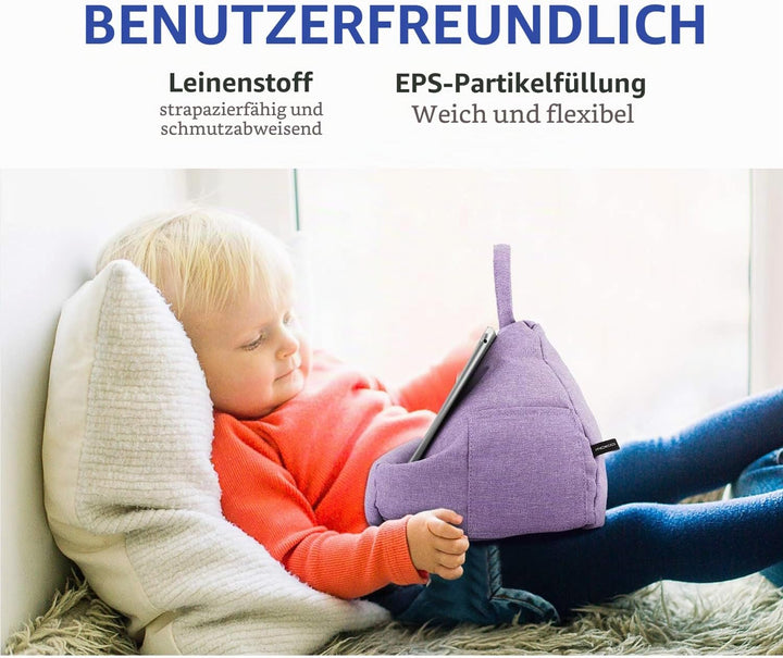 MoKo Tablet Kissenständer, Weich Sitzsack Kissenhalter für bis zu 12.9" Tablet ipad Air 5 10.9, iPad