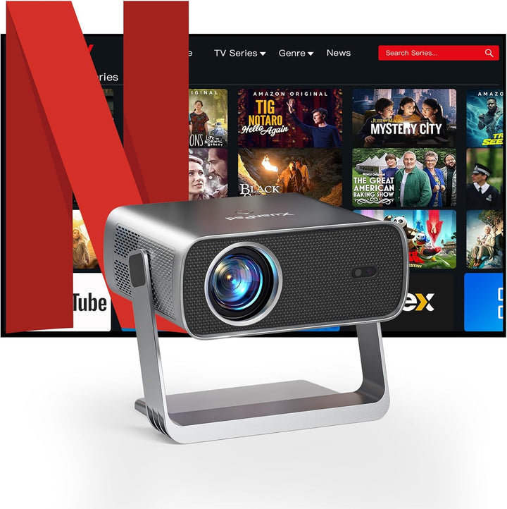 [Netflix-zertifizierter & AI-Auto-Fokus] XuanPad Beamer mit WiFi & Bluetooth Full HD 1080P Projektor