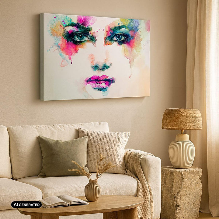 ARTTOR Bilder auf Leinwand 100x70cm Leinwandbild Frau Gesicht Kosmetik Gross Wanddeko Bild Schlafzim
