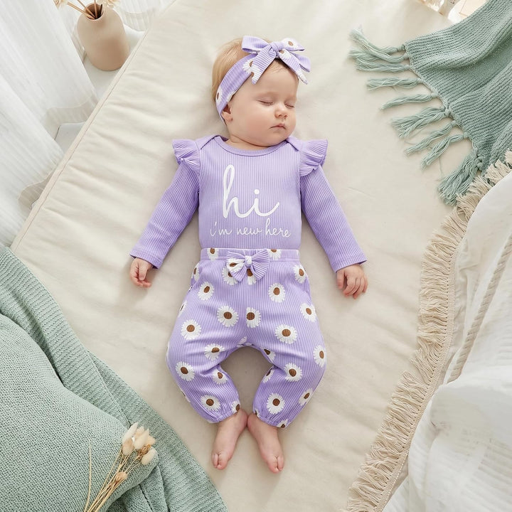 Baby Mädchen Winter Kleidung Set 0-3 Monate Lila, 0-3 Monate Lila