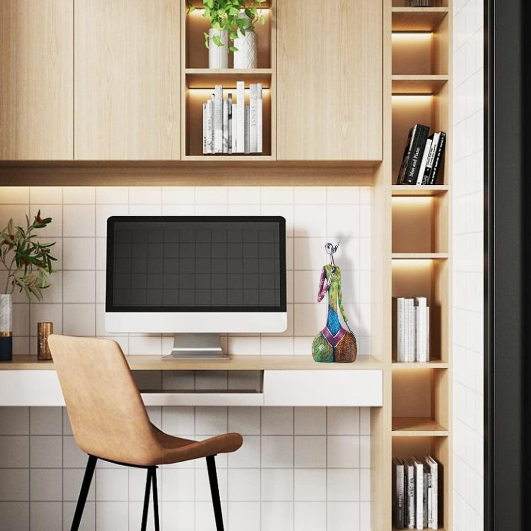 Statuen und Skulpturen Abstrakter Yoga-Kunst Frau, kreative Vollfarb-Ölgemälde-Kunst-Frauenstatue, M