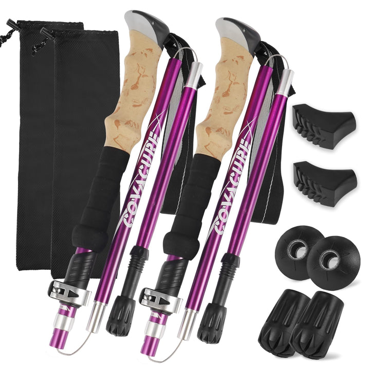 COVACURE Wanderstöcke Faltbar 7075 Aluminium | Nordic Walking Stöcke, Damen &amp; Herren, verstellbar, l