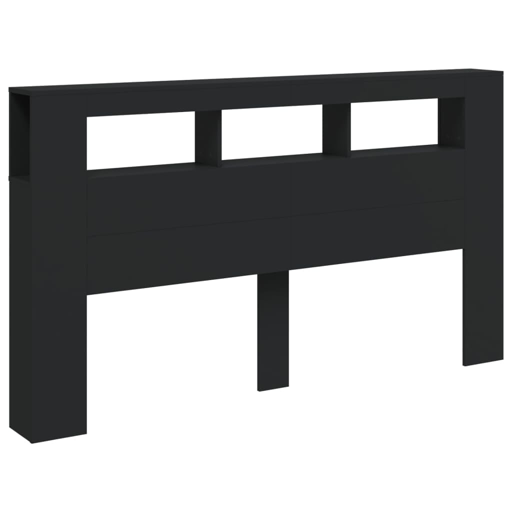 vidaXL LED-Kopfteil Schwarz 180x18,5x103,5 cm Holzwerkstoff