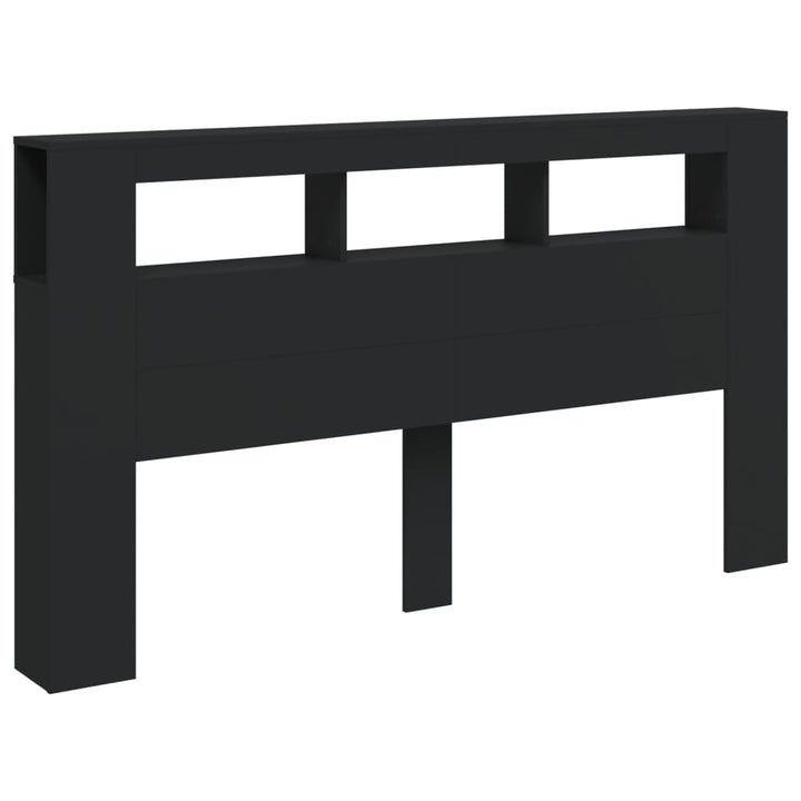 vidaXL LED-Kopfteil Schwarz 180x18,5x103,5 cm Holzwerkstoff
