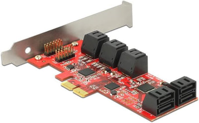 DeLock PCI Express Karte, 10x SATA 6 Gb/s intern, Low Profile Form Faktor