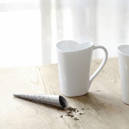 Alessi Mug To MMI24 - Mug Herzförmig aus Bone China, Weiss