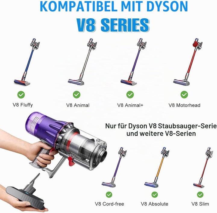 V8 Akku für Dyson V8 6000mAh Ersatzakku für Dyson SV10 Kompatibel mit V8 Motorhead/Fluffy/Animal/Abs