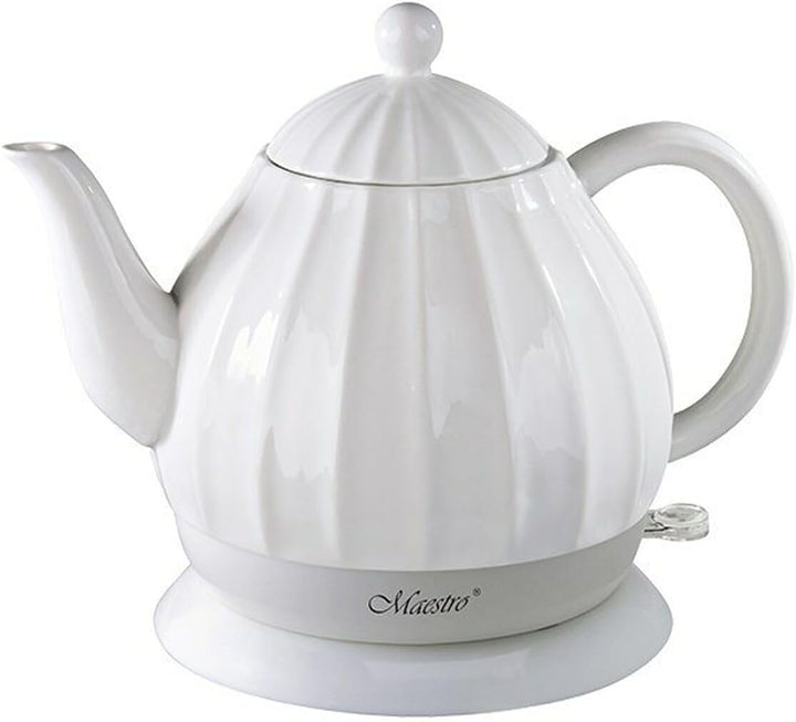 WASSERKOCHER Keramik 1,2 L 1200 W Teekocher Wasserkessel Weiss MAESTRO KETTLE