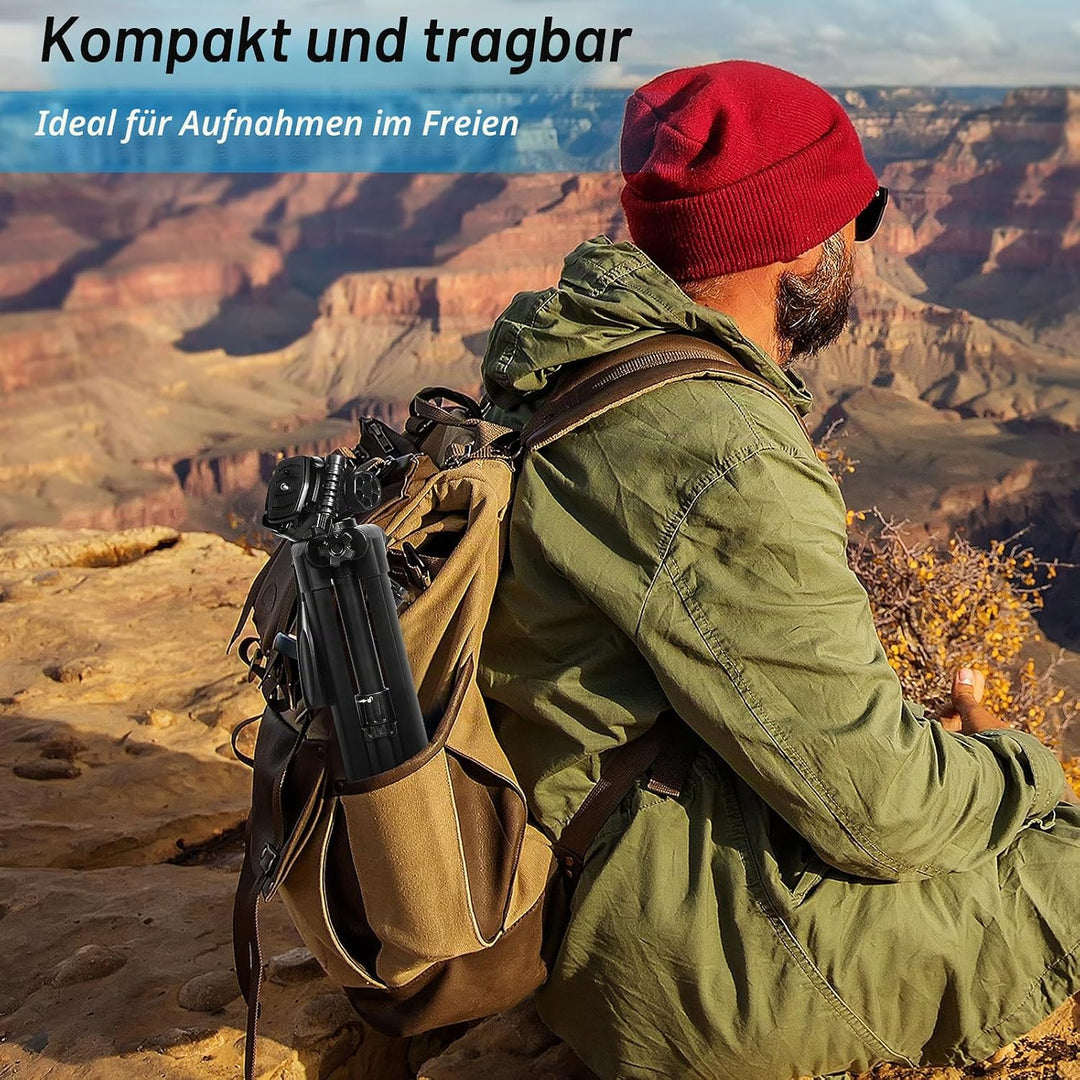 SIRUI Kamera Stativ 154cm, Aluminium Camera Tripod mit Telefonklemme Dreibein-Stative Fotostativ für