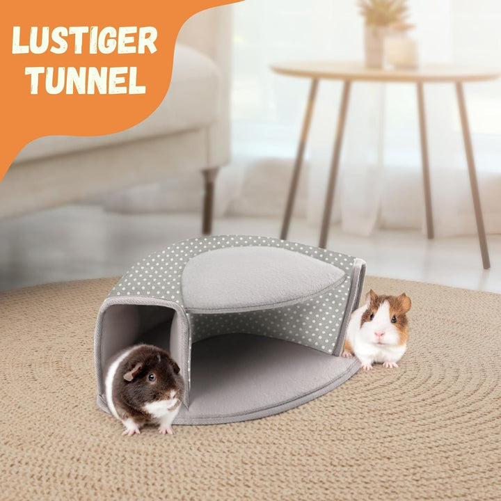 Dyrdekly Meerschweinchen Bett, Interaktiver Tunnel, Waschbares Meerschweinchen Zubehoer, Spielzeug f