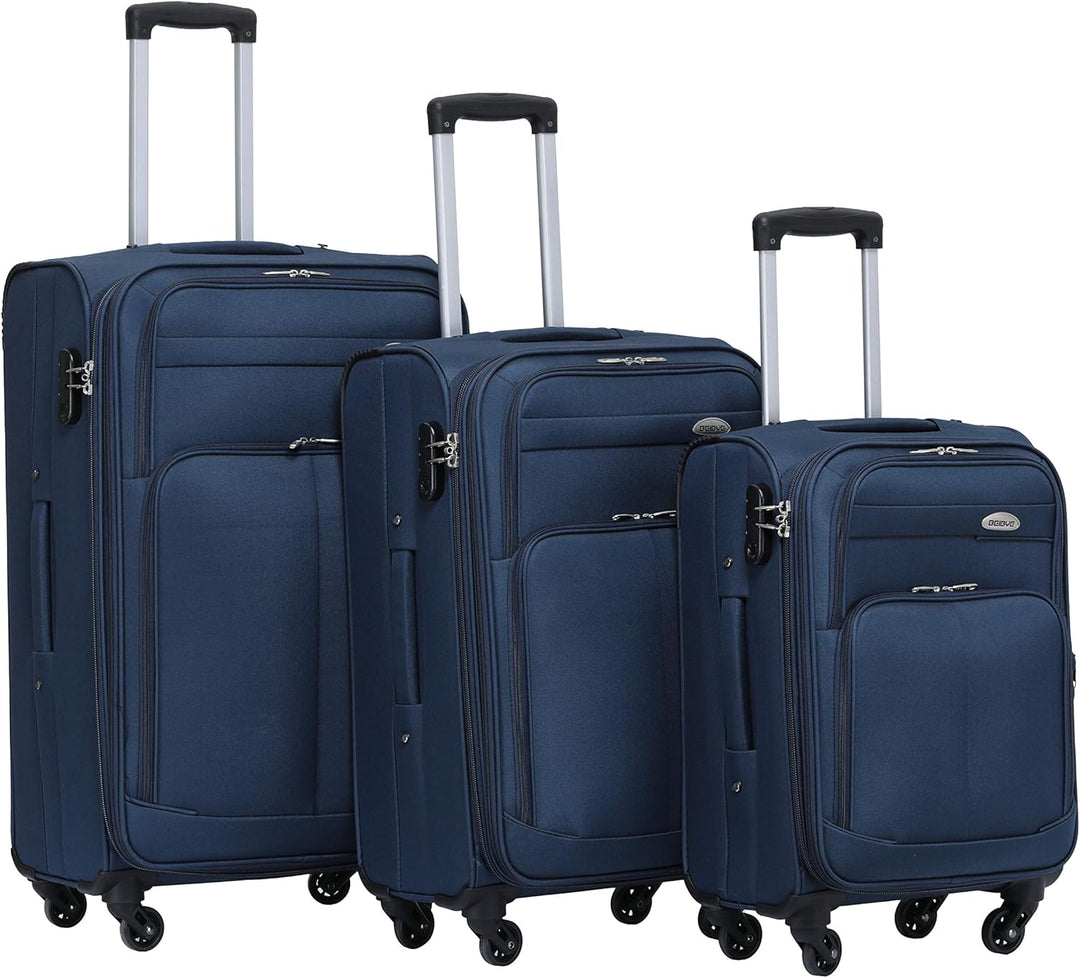 Kofferset Trolley Gepäckset Stoff Dehnungsfuge Koffer Reisekoffer (Blau), Blau
