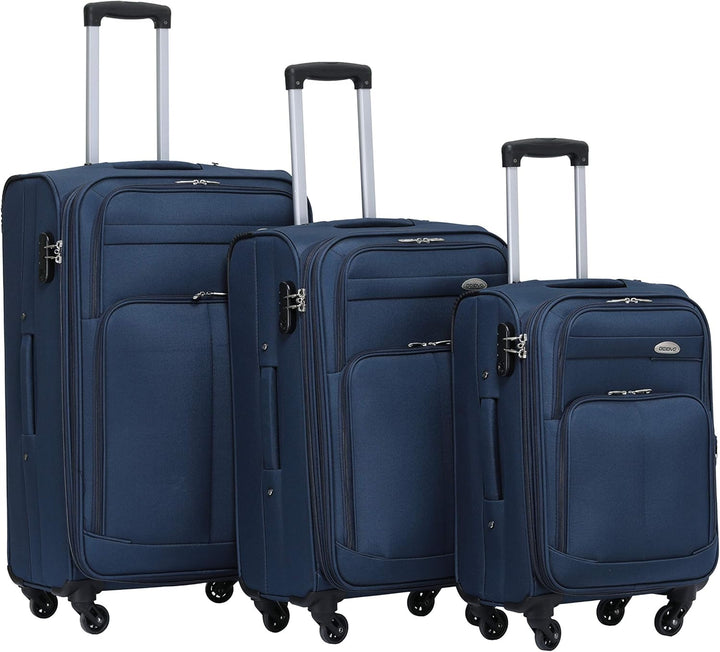Kofferset Trolley Gepäckset Stoff Dehnungsfuge Koffer Reisekoffer (Blau), Blau