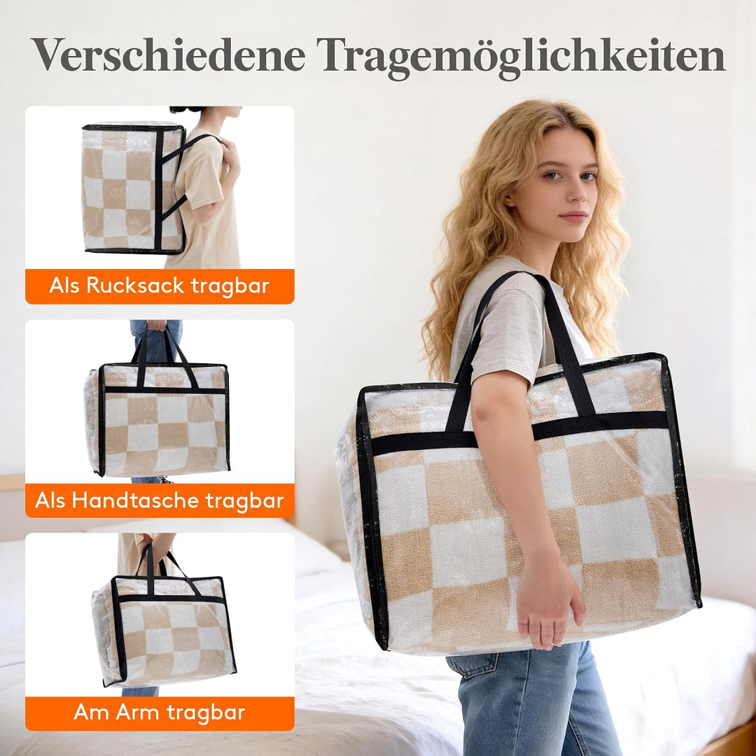 Lifewit 3er-Pack Klare Kleideraufbewahrungstaschen, 40L Bettdecken-Aufbewahrungsbeutel mit Reissvers
