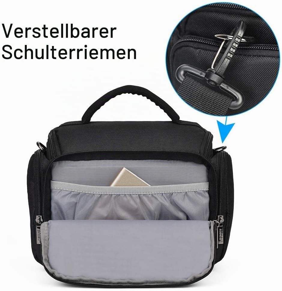 CADeN Kameratasche, Kamera-Umhängetasche Kompakte Kamera Tasche kompatibel für Canon Nikon Sony SLR/