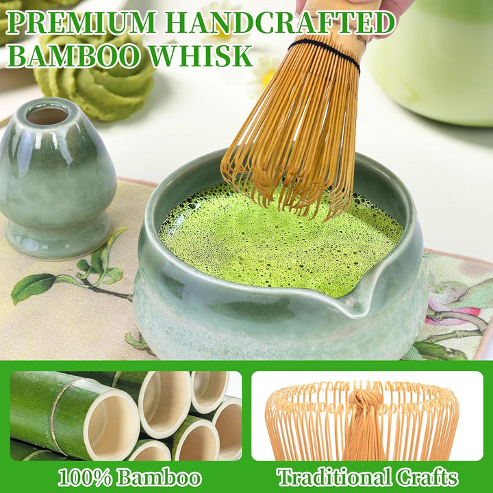 Matcha Set 8 Stück Matcha Besen Set Matcha Tea Set, Matcha Schale Chasen Matcha Löffel Sieb Teetuch