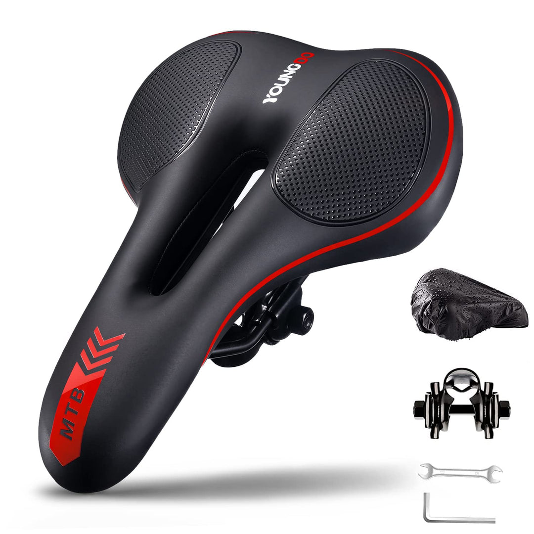 YOUNGDO Fahrradsattel Gel, Fahrradsitz mit Stossdämpfend und Atmungsaktiv, Ergonomisch Fahrrad Satte