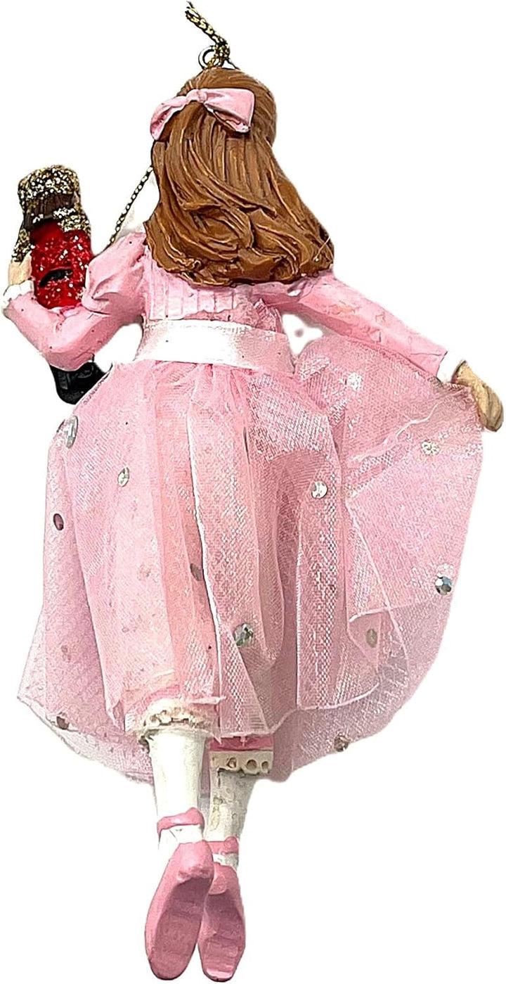 Clara in Pink Dress with Nutcracker Christmas Ornament Nutcracker Suite Ballet