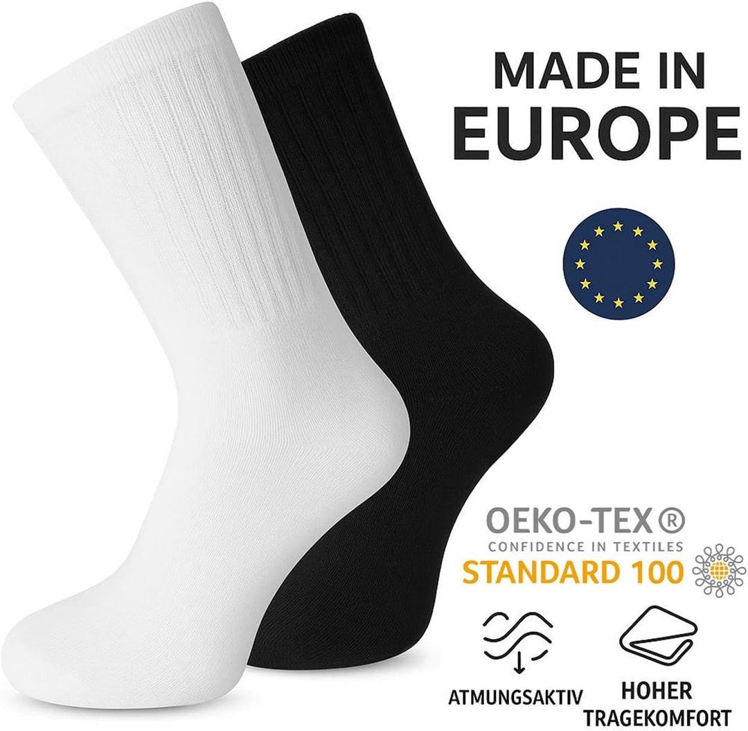 32 Paar Sport- und Arbeitssocken aus Baumwolle 35-38 Weiss, 35-38 Weiss
