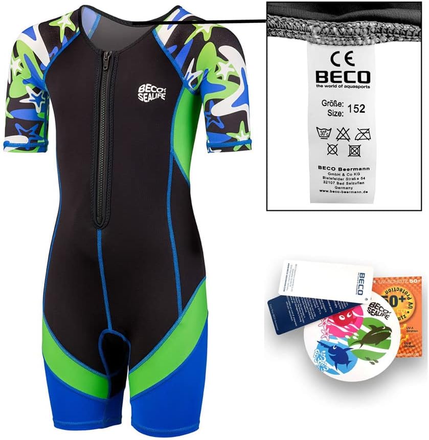 BECO Jungen Badeanzug-5806 Badeanzug 116 Blau/Grün, 116 Blau/Grün