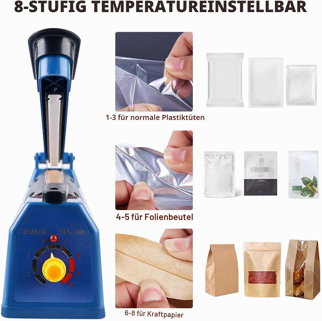 Heisssiegelgerät 300mm Folienschweissgerät Mit 3mm Dichtungsbreite, Balkenschweissgerät Siegelmaschi