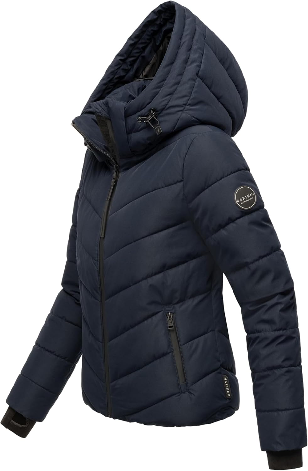 MARIKOO Damen Winterjacke warme Steppjacke mit Abnehmbarer Kapuze Samuiaa XVI XS-3XL XS Navy, XS Nav