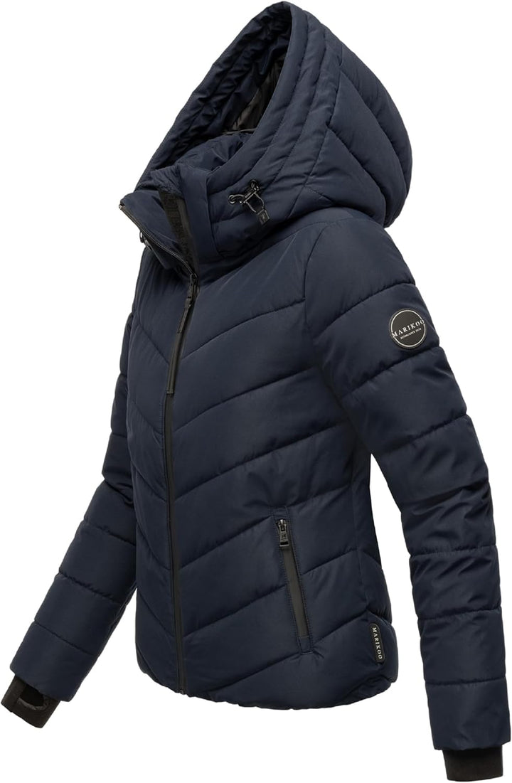 MARIKOO Damen Winterjacke warme Steppjacke mit Abnehmbarer Kapuze Samuiaa XVI XS-3XL XS Navy, XS Nav