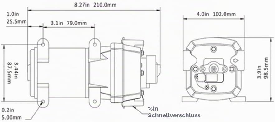 Seaflo SFDP1-045-040-41 12 Volt, 17 LPM, 2,8 Bar 4-Kammer Membranpumpe