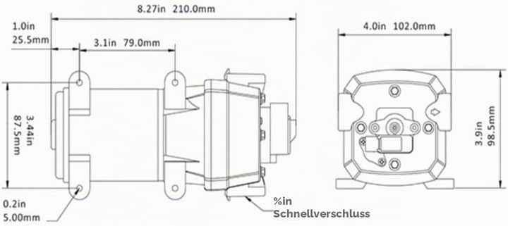 Seaflo SFDP1-045-040-41 12 Volt, 17 LPM, 2,8 Bar 4-Kammer Membranpumpe