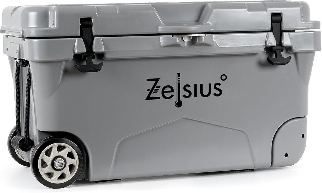 Zelsius Kühlbox 50 Liter mit Räder | Coolbox | Fahrbare Cooling Box ideal für Auto Camping Urlaub An