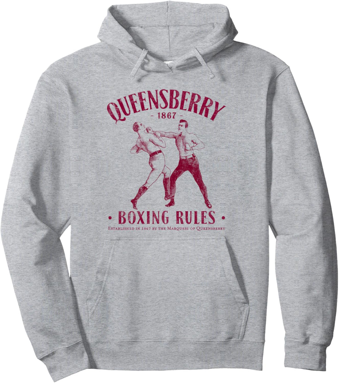 Queensbury Boxing Rules: Distressed Vintage Boxing Pullover Hoodie