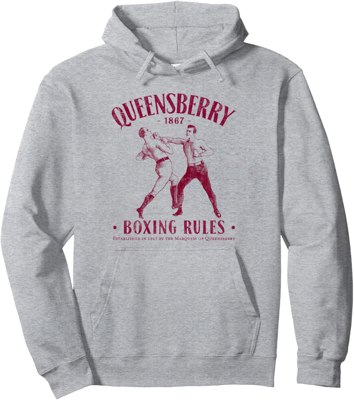 Queensbury Boxing Rules: Distressed Vintage Boxing Pullover Hoodie