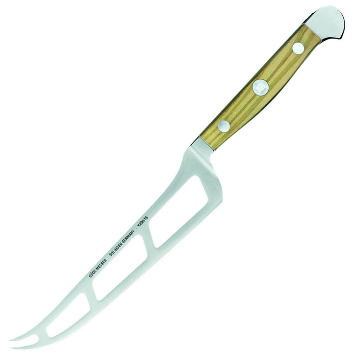 GÜDE Solingen - Weichkäsemesser Käsemesser geschmiedet, 15 cm, Olivenholz, ALPHA OLIVE, Doppelkropf,