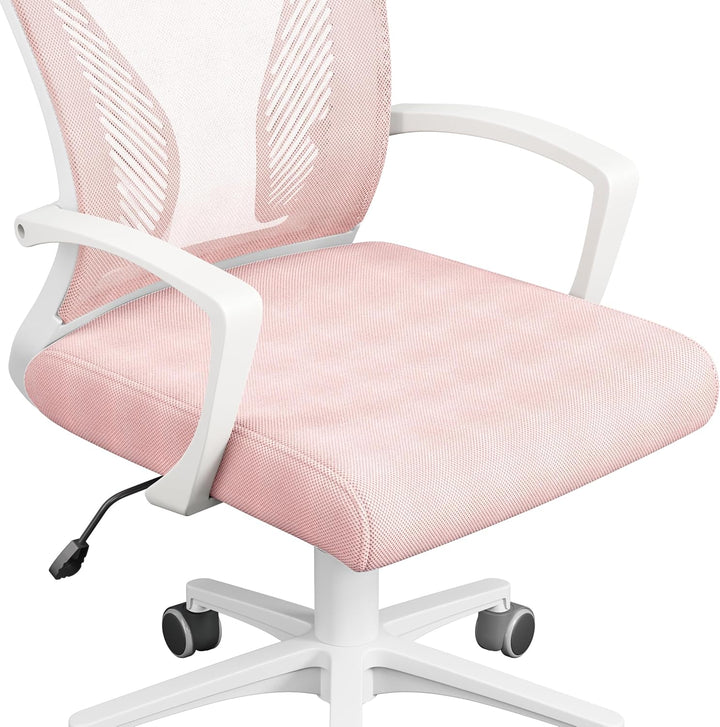 Yaheetech Bürostuhl Ergonomisch, Schreibtischstuhl mit Netzbespannung, Arbeitsstuhl mit Armlehnen, C