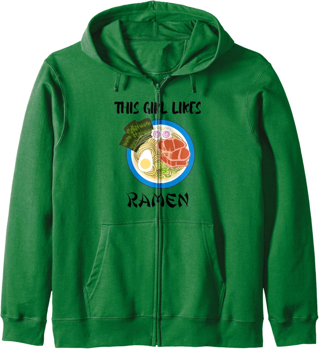 Mädchen mag Ramen-Nudeln Anime Japanisches Essen Kapuzenjacke