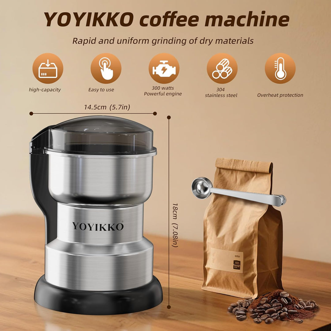 Elektrische Kaffeemühle, 300 W, verstellbares Mahlen, Espresso/Tropfen/Ausgiessen, für Kaffee, Gewür
